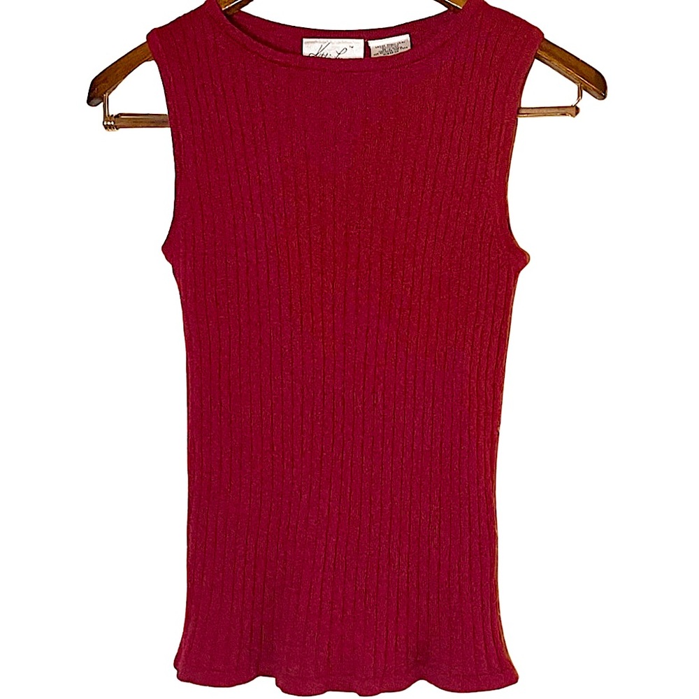 ✦ Vintage ✦ Kathy Lee Collection Red Sleeveless Knit Top | Size Small